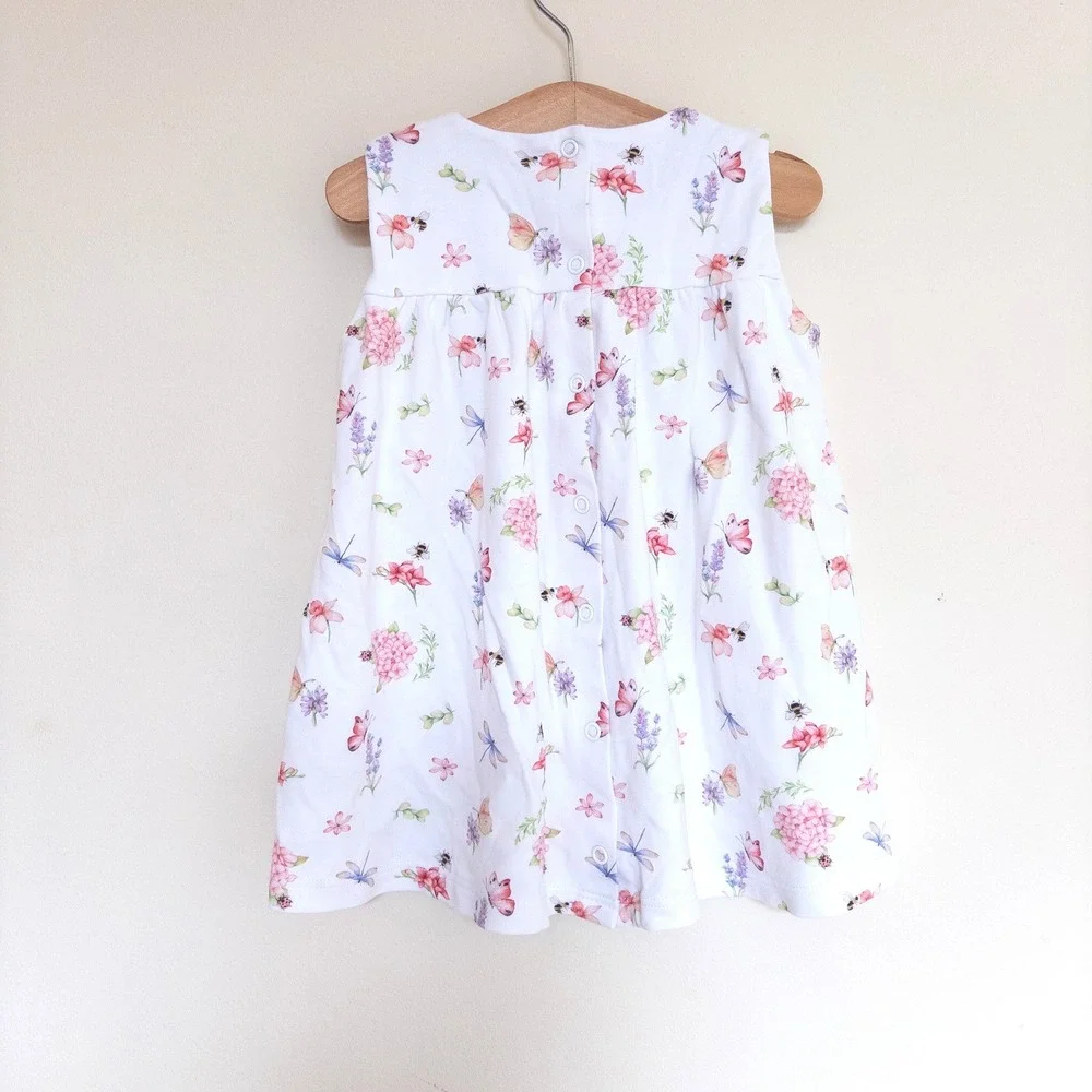 Baby Club Chic Floral Smocked Pima Cotton Dress White Garden Baby 12-18 Months